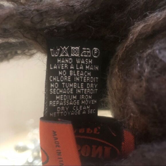 Missoni Sciarpe Scarf/Shaw Brown/Beige Ruffed - Picture 4 of 5